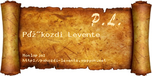 Pákozdi Levente névjegykártya